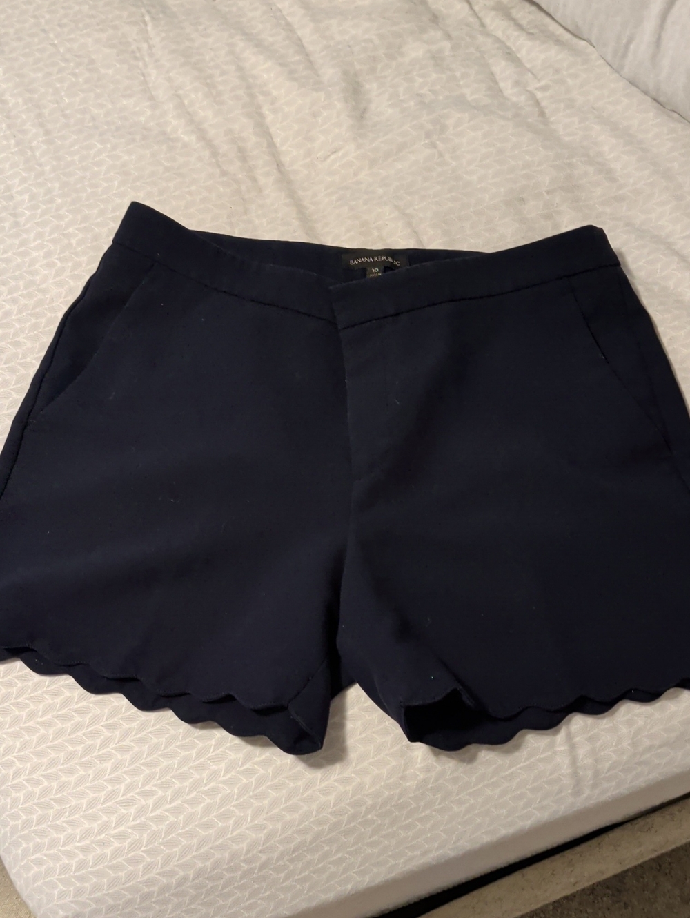 Banana Republic Navy Scallop Hem Dress Shorts